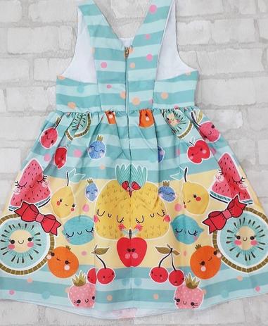 vestido frutas infantil