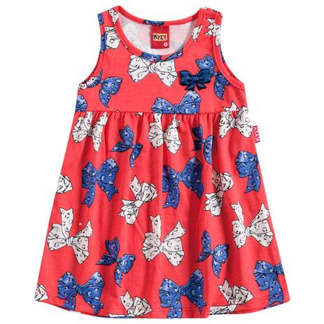 Vestido Infantil Lacinhos Vermelho - Kyly Menor preço em Vestido Infantil Lacinhos Vermelho - Kyly