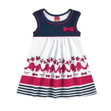 Vestido Infantil - Meia Malha - Lacinhos - Kyly Menor preço em Vestido Infantil - Meia Malha - Lacinhos - Kyly