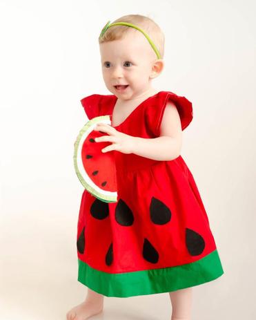 vestido infantil melancia