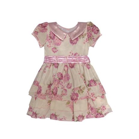 Vestido infantil menina floral e aplique em pedraria - Pump Menor preço em Vestido infantil menina floral e aplique em pedraria - Pump