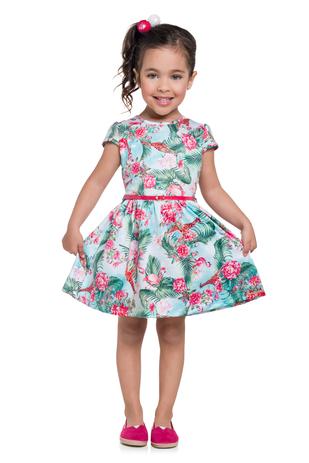 Vestido Infantil Menina Malha Crepe Sublimada Boca Grande Menor preço em Vestido Infantil Menina Malha Crepe Sublimada Boca Grande