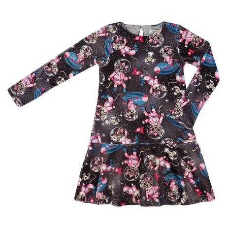 Vestido Infantil Momi Manga Longa Plush Astronautas Menor preço em Vestido Infantil Momi Manga Longa Plush Astronautas