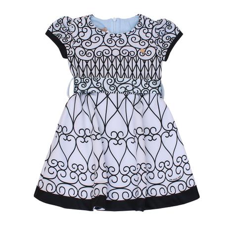 Vestido Infantil Neoprene Estampado Azul - 1+1 Menor preço em Vestido Infantil Neoprene Estampado Azul - 1+1