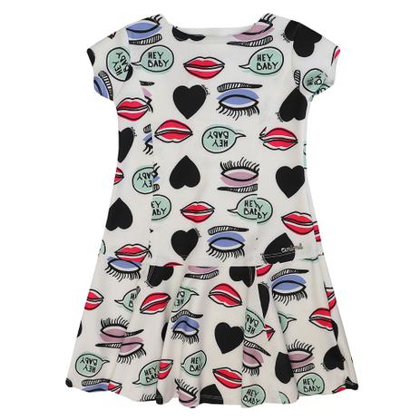Vestido Infantil Neoprene Los Beijitos - Anime Menor preço em Vestido Infantil Neoprene Los Beijitos - Anime