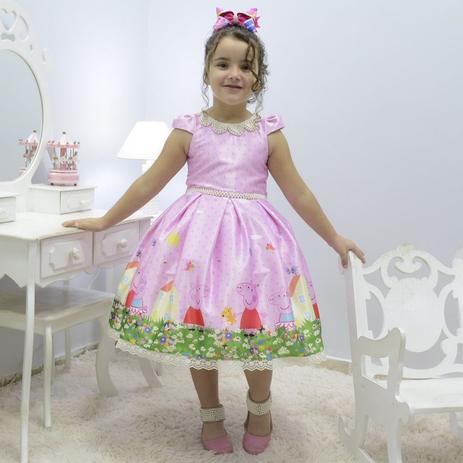 vestido infantil peppa pig para festa