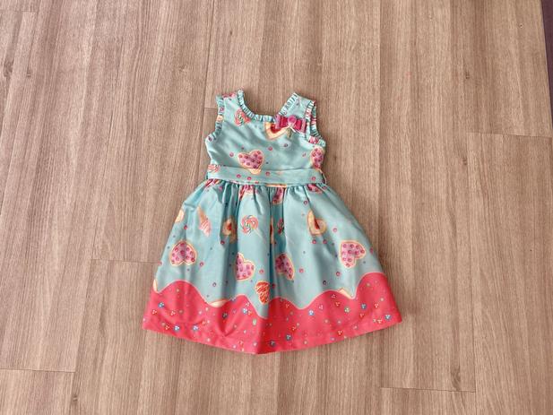 vestido infantil verde agua