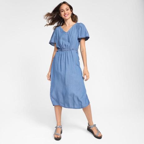Vestido Jeans Cambos Amarração Feminino Menor preço em Vestido Jeans Cambos Amarração Feminino