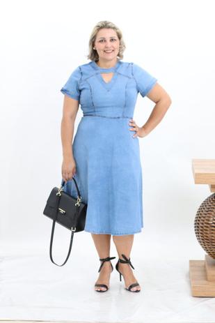 vestido jeans plus size barato