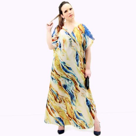 vestido kaftan plus size
