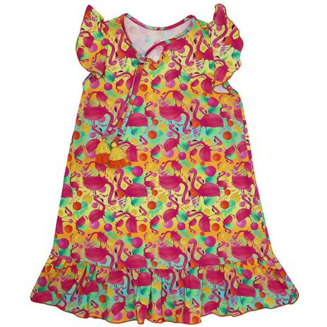 vestido estampa flamingo