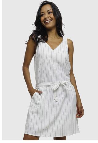 vestido listrado branco e preto