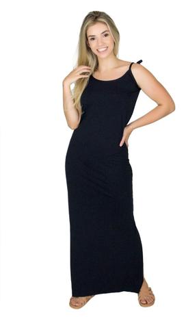 vestido liso com fenda