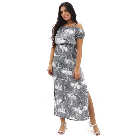 vestido longo ciganinha com fenda