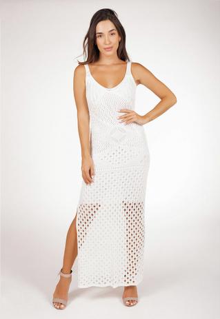 vestido longo de tricô