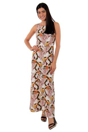 vestido longo de alça grossa