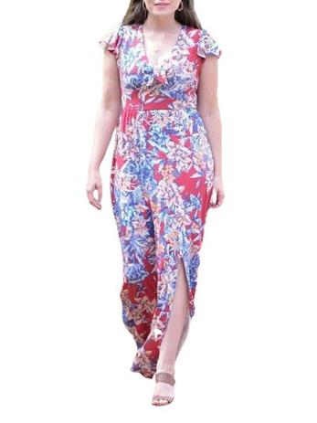 vestido gode longo estampado