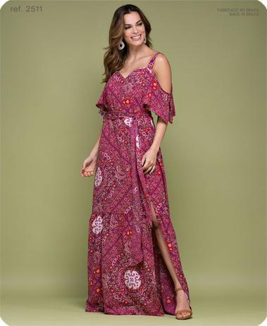 Vestido longo estampado Maxi Deco ref. 2511 Vermelho - SeuVestido - Vestido  Feminino - Magazine Luiza