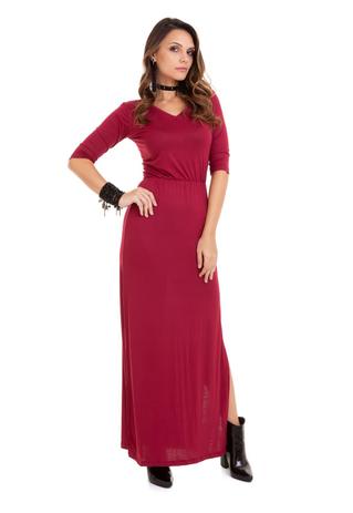 vestido bordô longo
