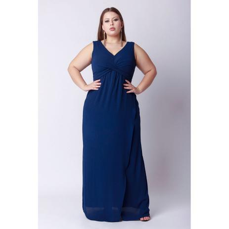 vestido azul marinho plus size