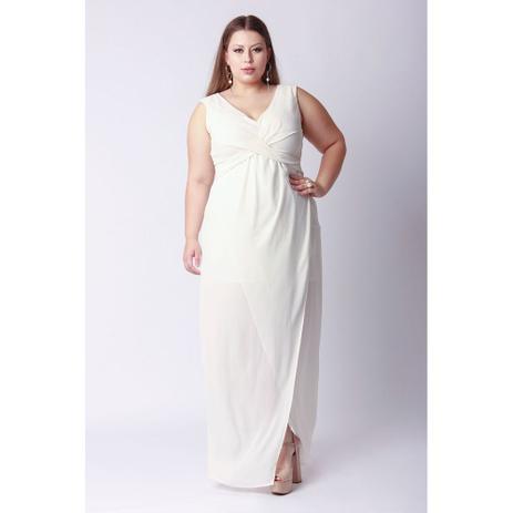 vestido longo plus size branco