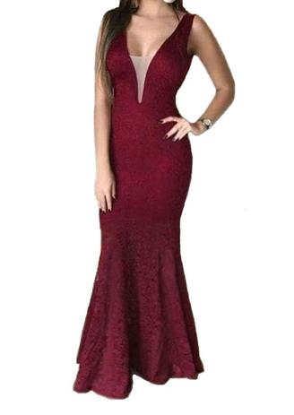 vestido longo de renda para festa de casamento