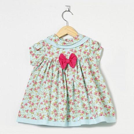 Vestido Manga Curta Floral Laço - Tieloy baby Menor preço em Vestido Manga Curta Floral Laço - Tieloy baby