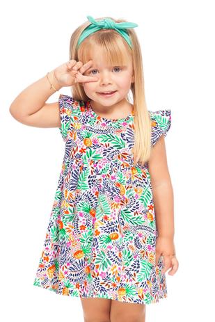 Vestido Manga Curta Infantil Menina Branco - Alakazoo Menor preço em Vestido Manga Curta Infantil Menina Branco - Alakazoo