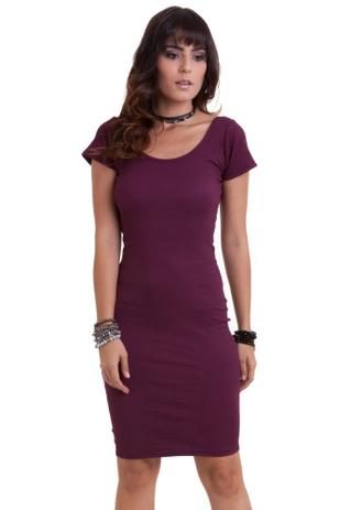 vestido bordo midi