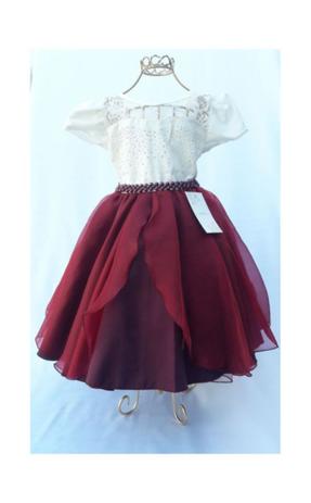vestido marsala para criança