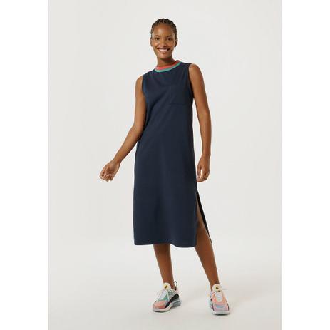 vestido midi listrado hering