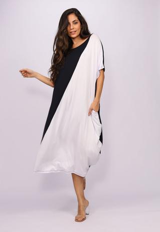 Vestido Midi Malha Amplo Bicolor Preto e Branco - Amazonia Vital - Vestido  Feminino - Magazine Luiza
