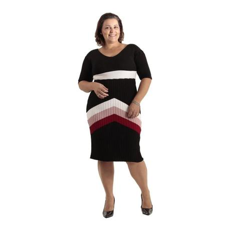 vestido canelado plus size