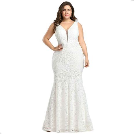 vestido branco casamento civil plus size