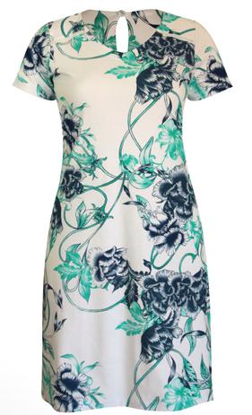 vestido estampado manga curta