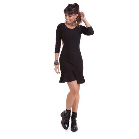 vestido preto peplum