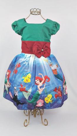 vestido pequena sereia luxo