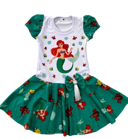 Vestido personagem infantil saia rodada Ariel - Micahel Baby - Vestido  Infantil - Magazine Luiza