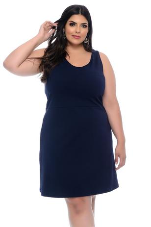 vestido azul marinho plus size