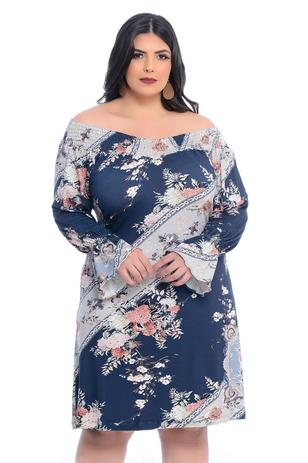 vestido ombro a ombro floral