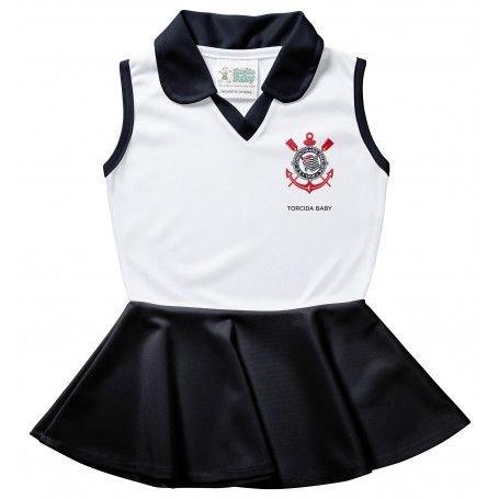 Vestido Polo Bebê Corinthians - Torcida Baby Menor preço em Vestido Polo Bebê Corinthians - Torcida Baby