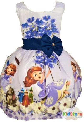 Vestido Infantil Princesa Sofia Luxo Strass e Pérolas Festa - Rosa Charmosa  Atacado