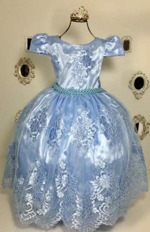 vestido infantil azul claro
