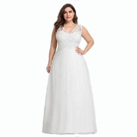 Vestido Renda Longo Plus Size Casamento Noiva Civil Festa - Shoopweb