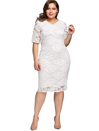 vestido simples para casamento no civil plus size