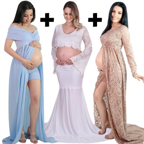 roupa de renda para ensaio gestante