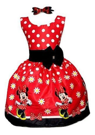vestido temático minnie vermelha