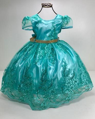 vestido verde infantil festa