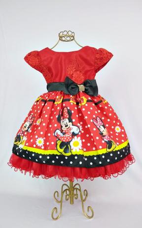 vestido de aniversário da minnie vermelha