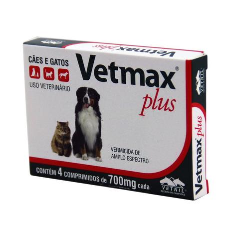 Vetmax Plus Vermífugo Cães 10kg c/ 4 comp - Vetnil Menor preço em Vetmax Plus Vermífugo Cães 10kg c/ 4 comp - Vetnil